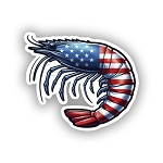 Vibrant Shrimp USA Flag  Sticker (Peel N' Stick)